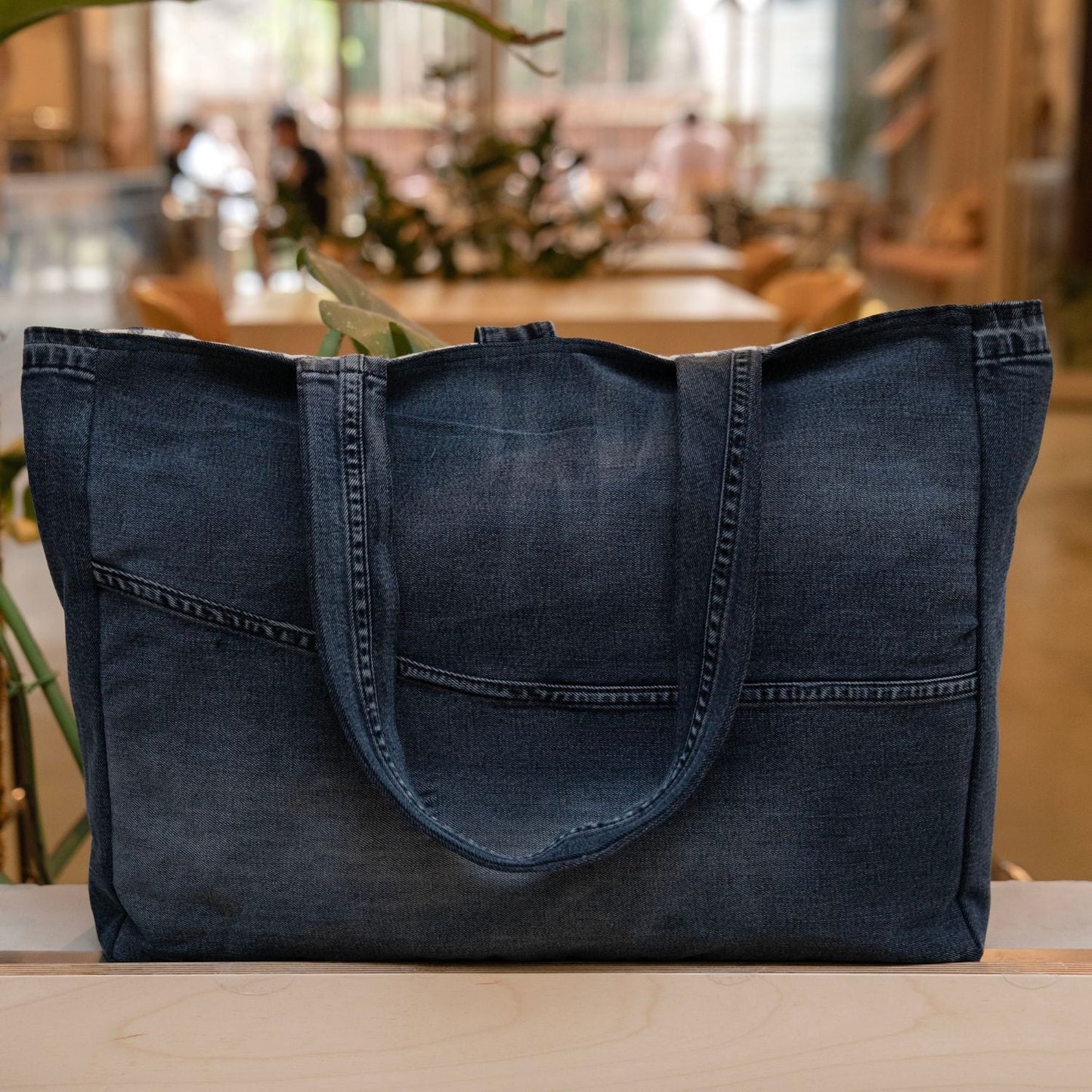 Brooklyn Heritage Tote / Recycled Denim Black
