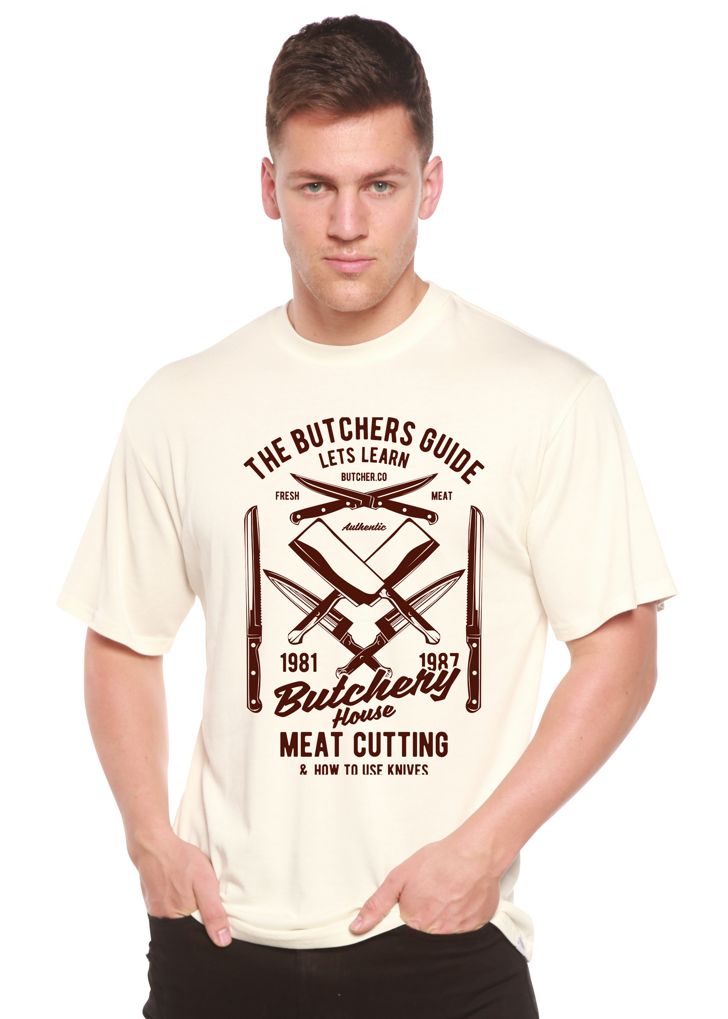 Butchery House Men's Bamboo Viscose/Organic Cotton Short Sleeve Graphic T-Shirt
