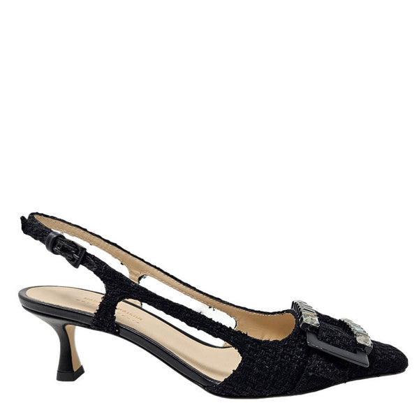 Atena Black Heel Slingback