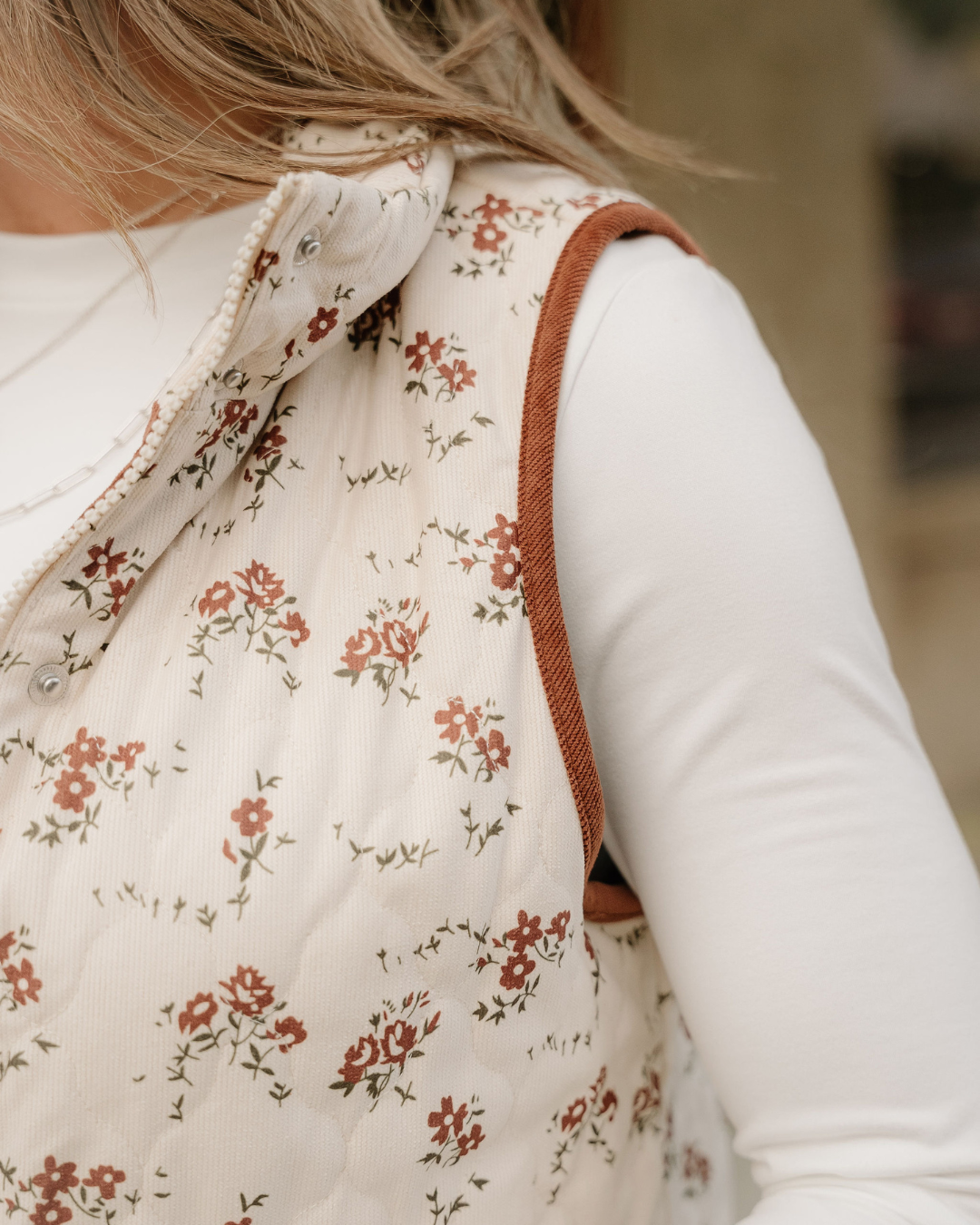 Mabel Quilted Concealed Button Vest