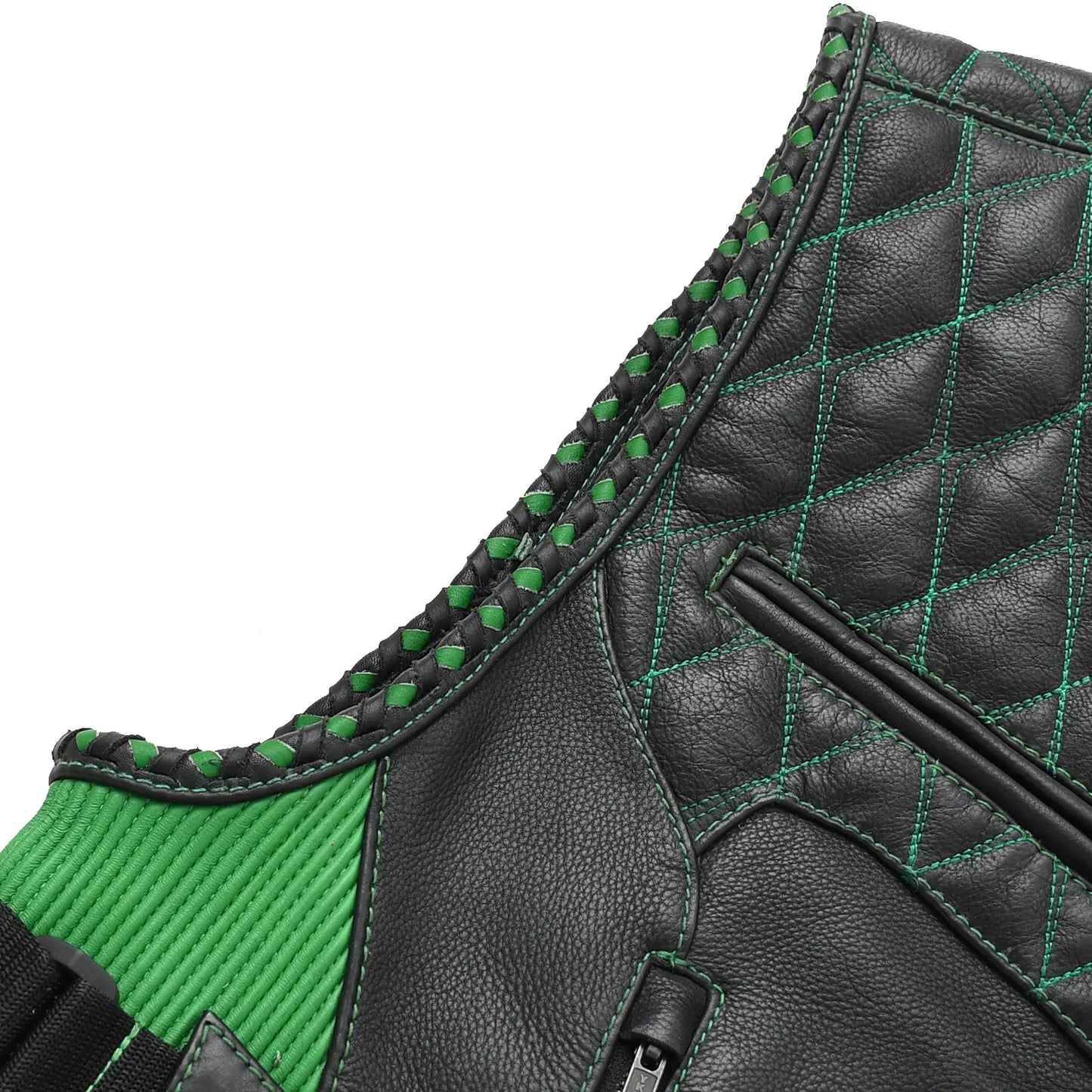 Tactical Emerald Men’s Motorcycle Leather Vest