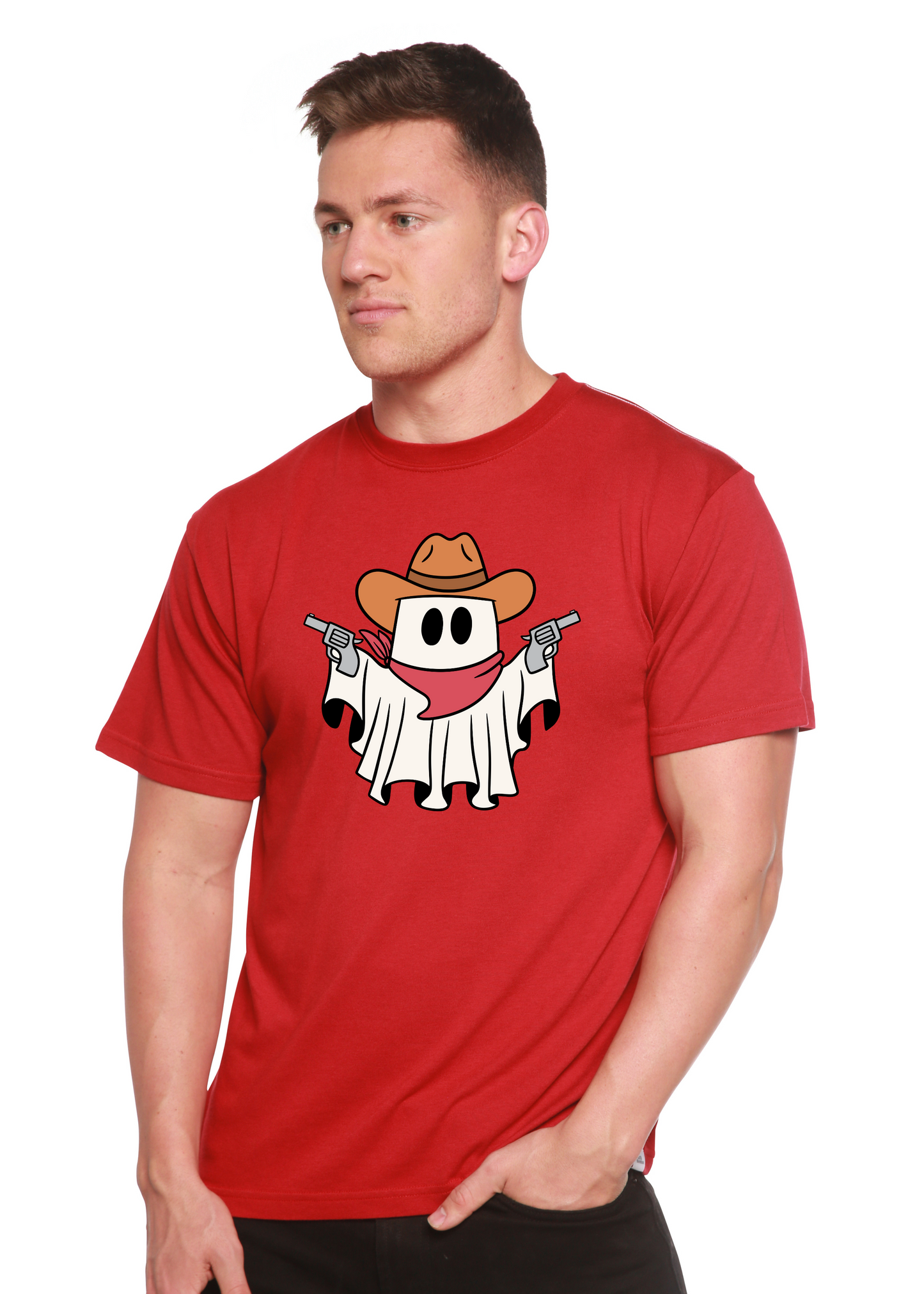 Cowboy Ghost Unisex Bamboo Viscose/Organic Cotton Short Sleeve Graphic T-Shirt