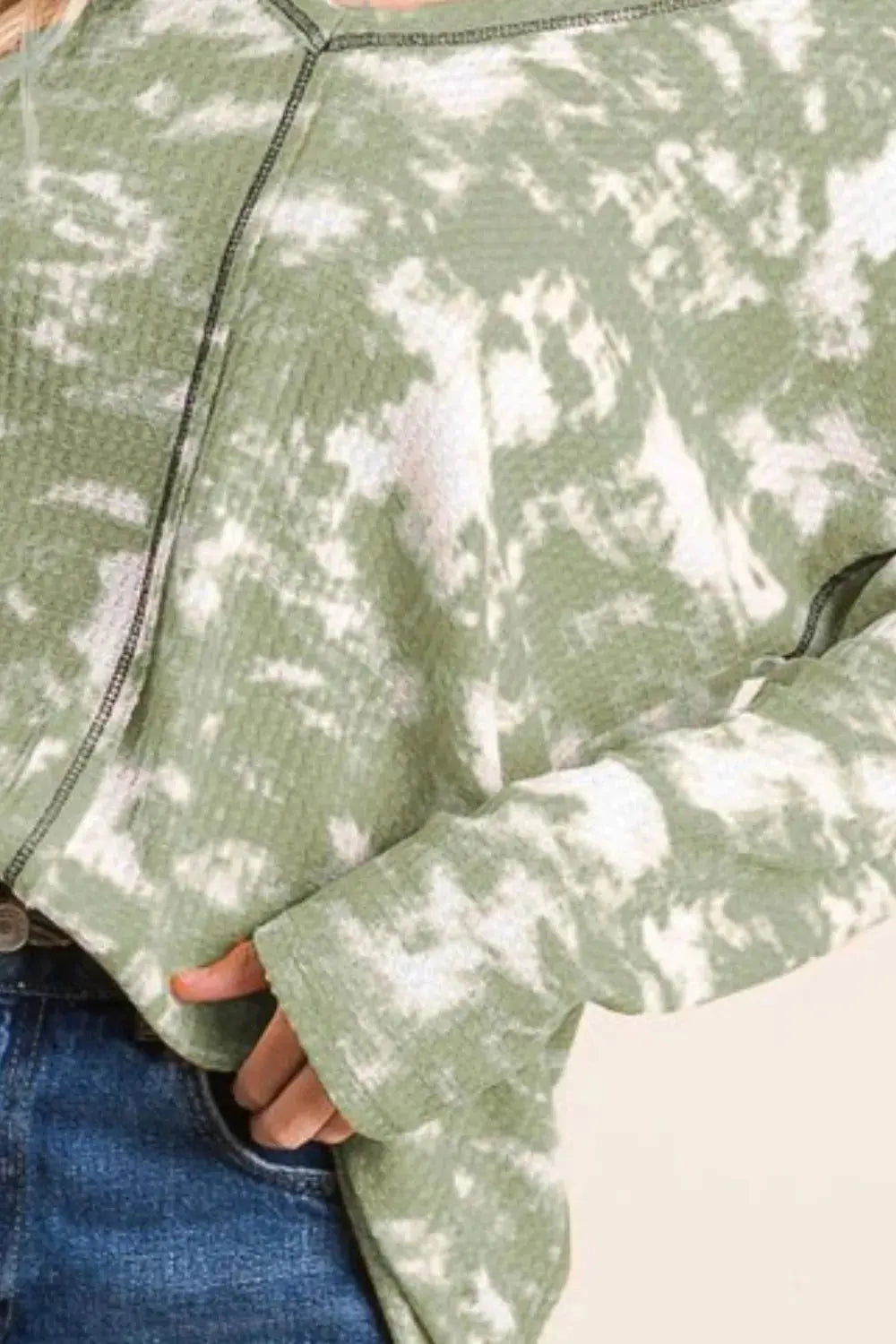 Women's Tee - Tie Dye Waffle - Casual V-Neck