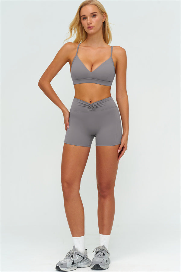 The Lushness Y-Back Sports Bra Shorts 2-Piece Set