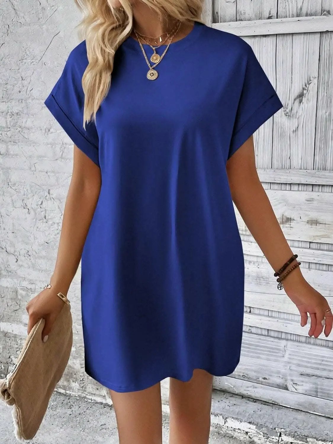 Trendsi Chic round neck mini dress