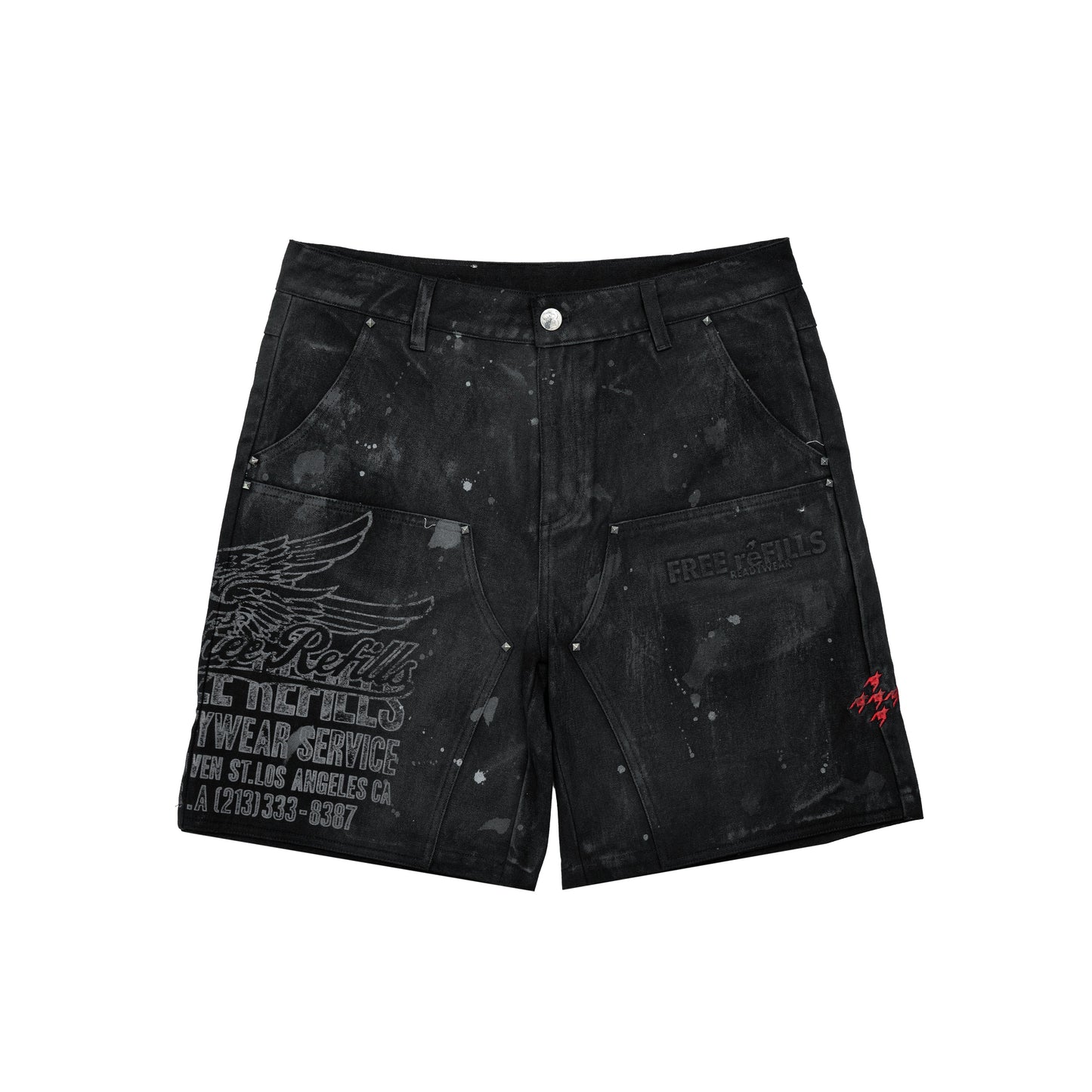 Service Grunge Carpenter Shorts - Black