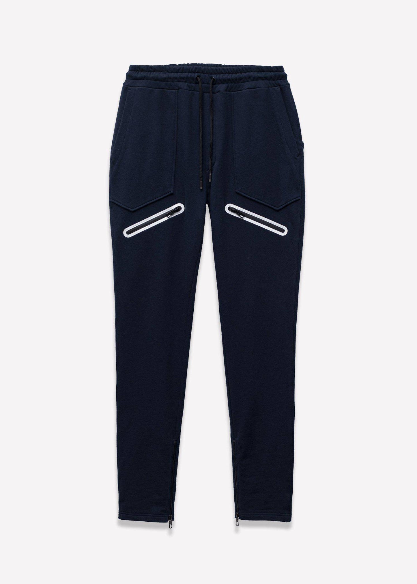 Men's  Zipper Pocket French Terry Sweatpants in Navy