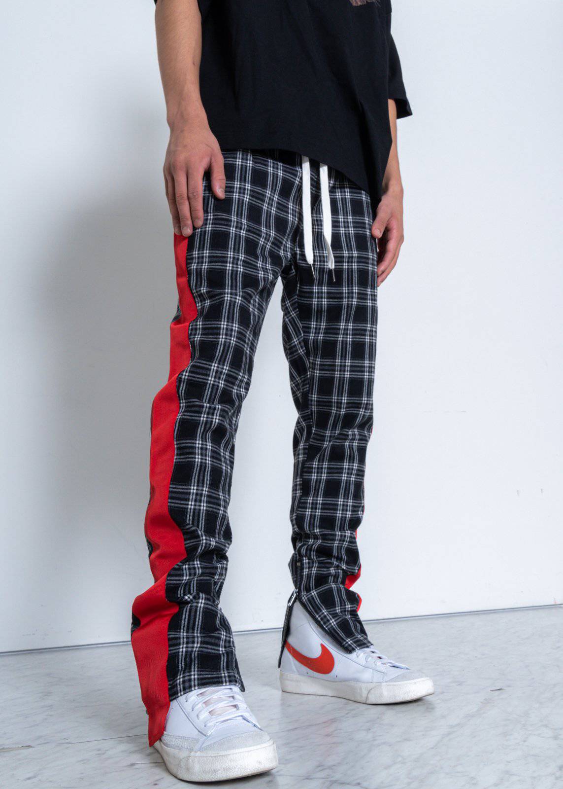 Konus Men's  Plaid Pants in Gray