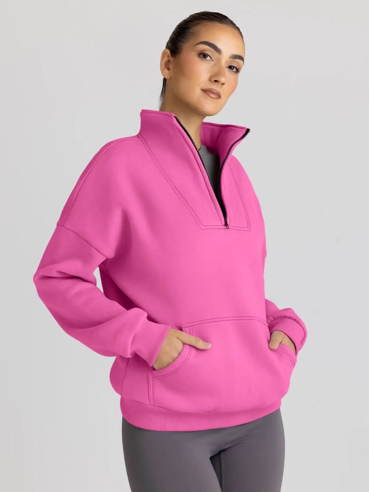 Love Salve Half Zip Sweatshirt Women's Fall/Winter Oversized Pullover - Comfy & Trendy