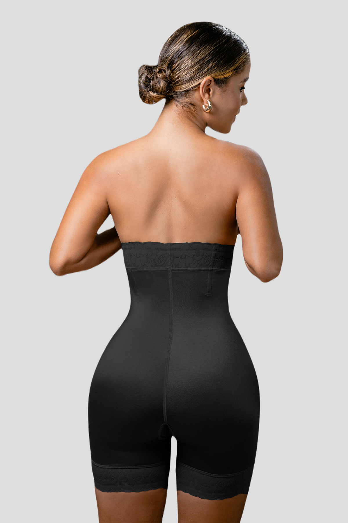 Underbust High Waist Lace Trim Shapewear Slip Shorts