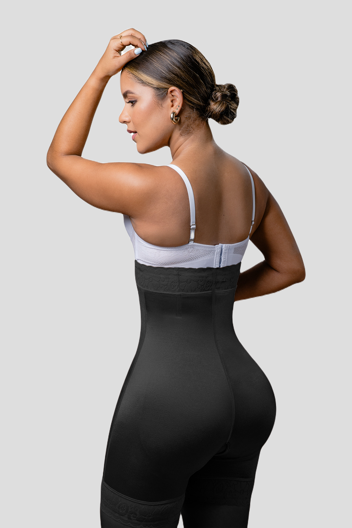 Underbust High Waist Lace Trim Shapewear Slip Shorts