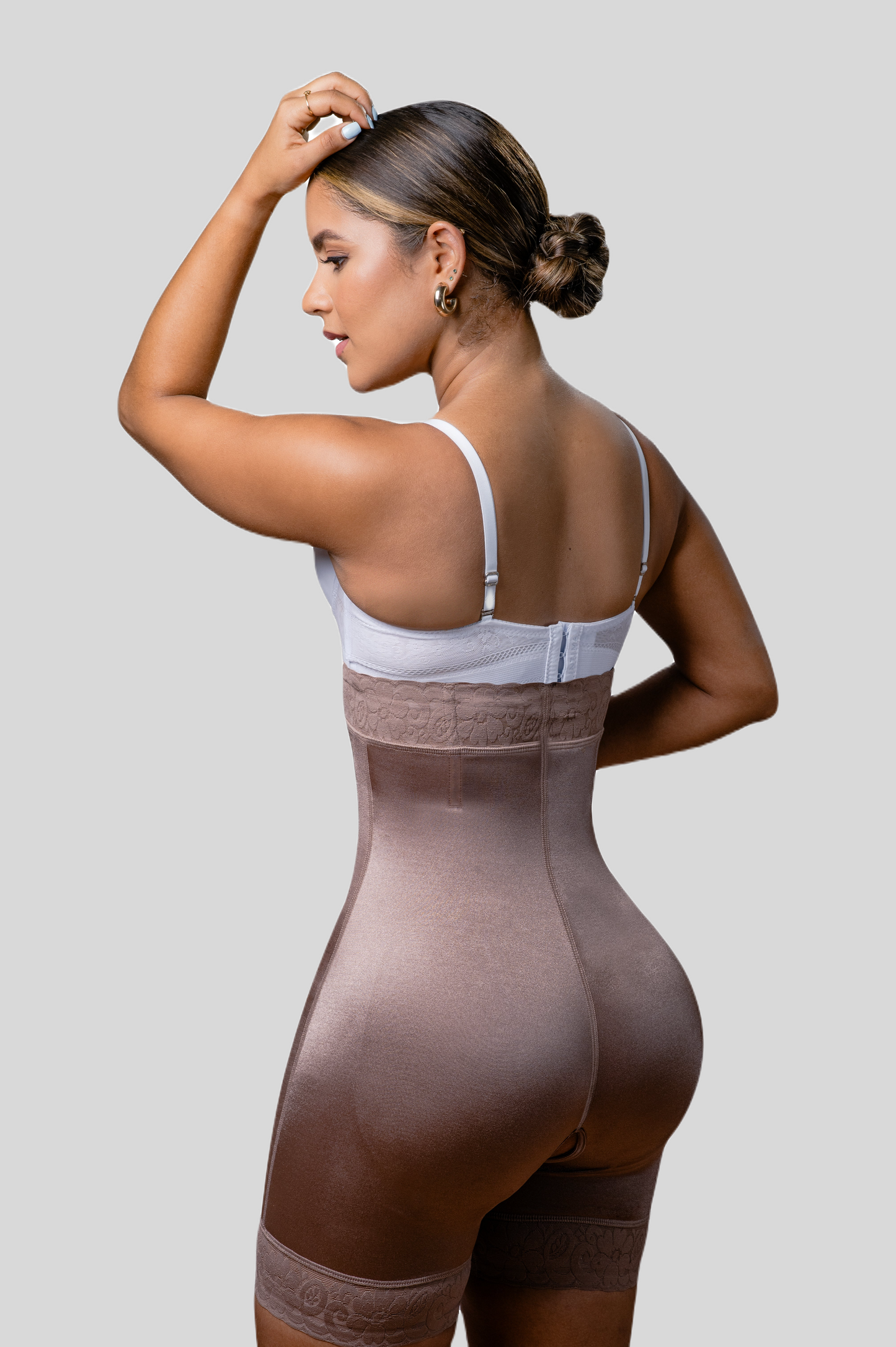 Underbust High Waist Lace Trim Shapewear Slip Shorts