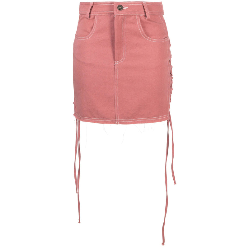 High-Waisted Skirt in Rose Pink