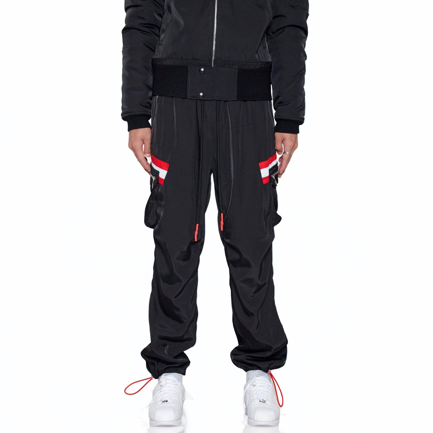 Konus Men's Reflective Tape Utility Cargo Pants in Black