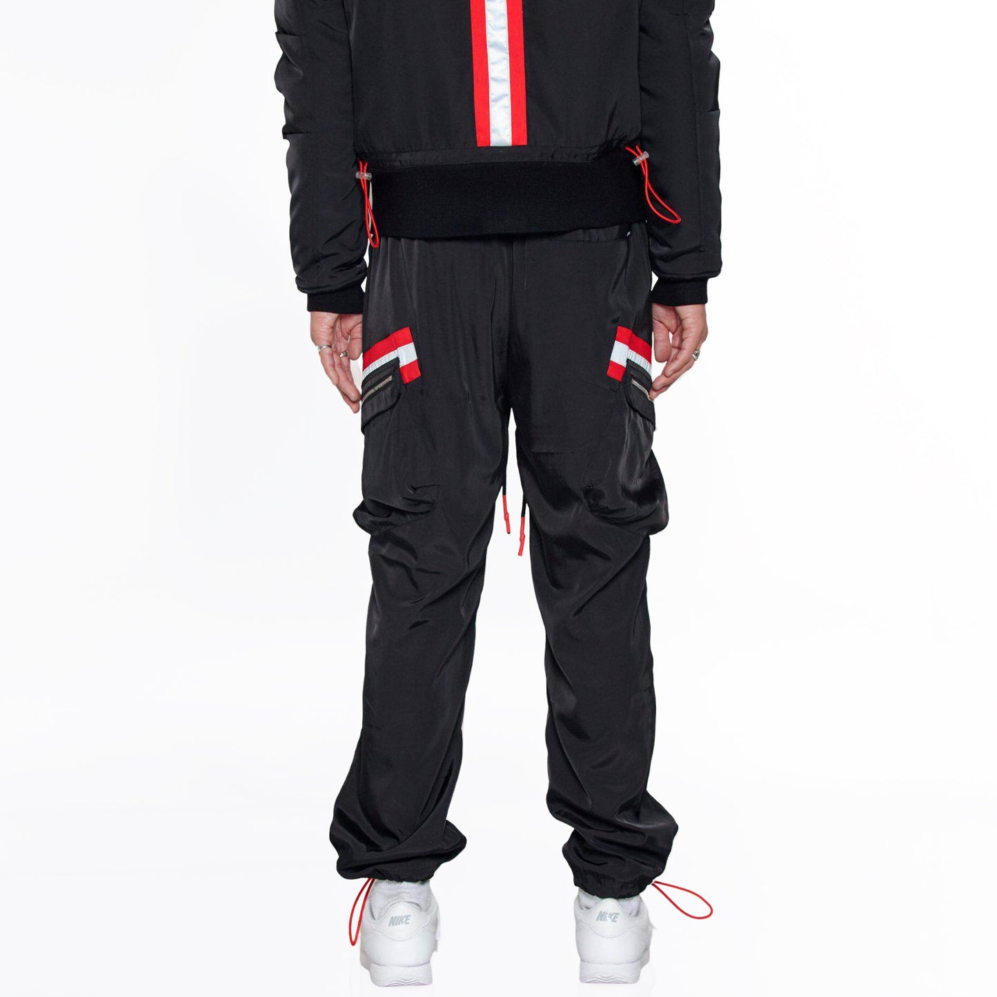 Konus Men's Reflective Tape Utility Cargo Pants in Black