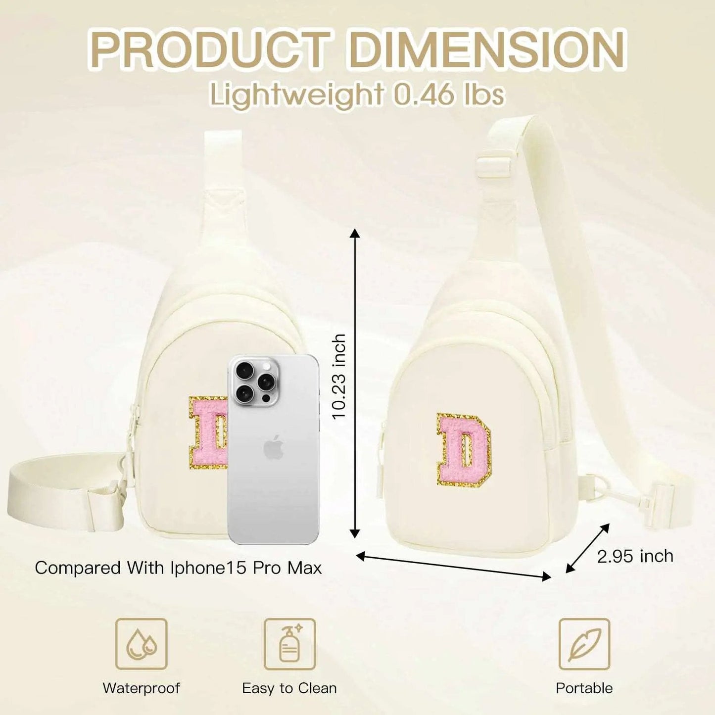 Sling Bag - Personalized Initial - Cute Crossbody Chest Bag