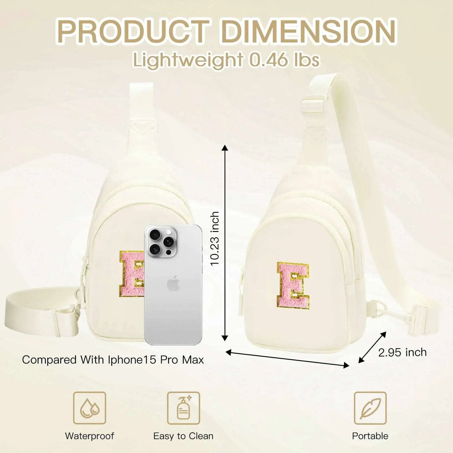 Sling Bag - Personalized Initial - Cute Crossbody Chest Bag