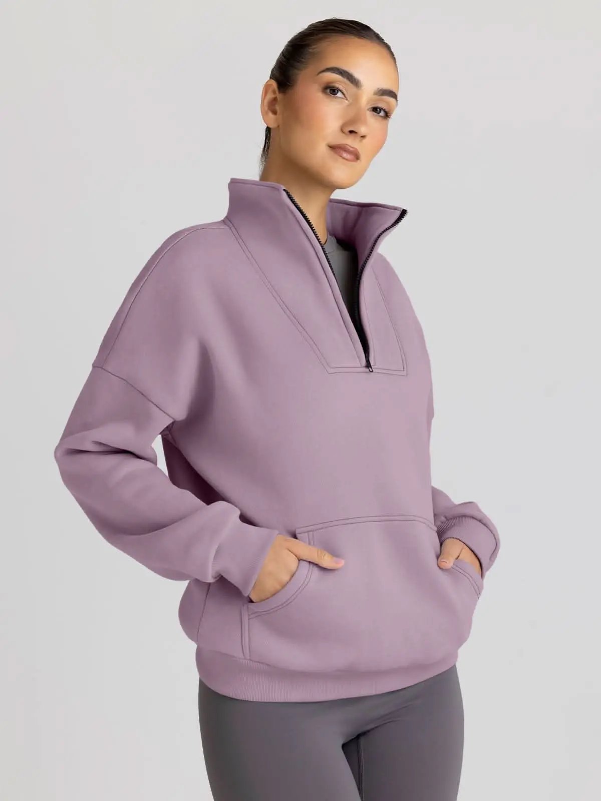 Love Salve Half Zip Sweatshirt Women's Fall/Winter Oversized Pullover - Comfy & Trendy