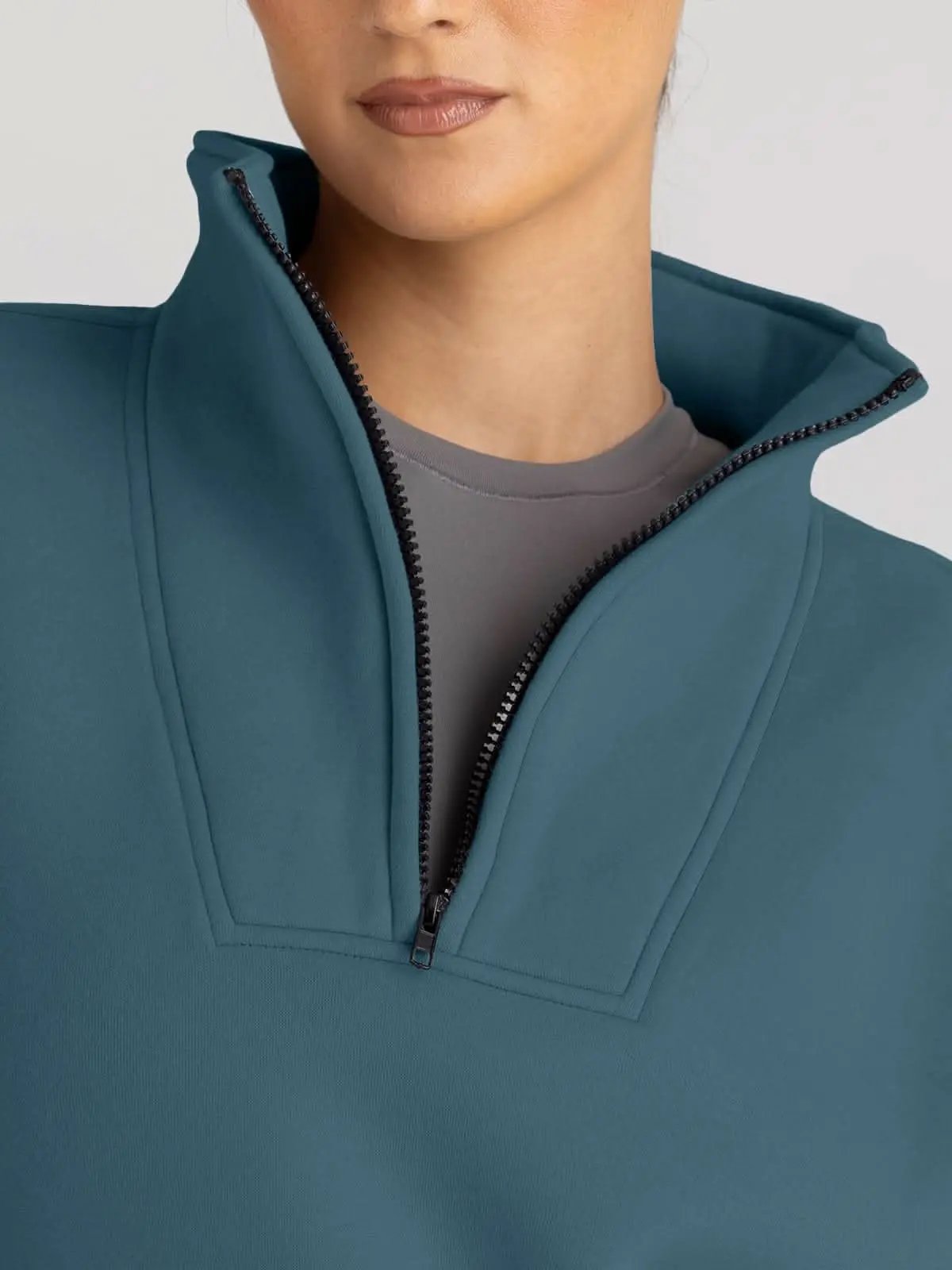 Love Salve Half Zip Sweatshirt Women's Fall/Winter Oversized Pullover - Comfy & Trendy