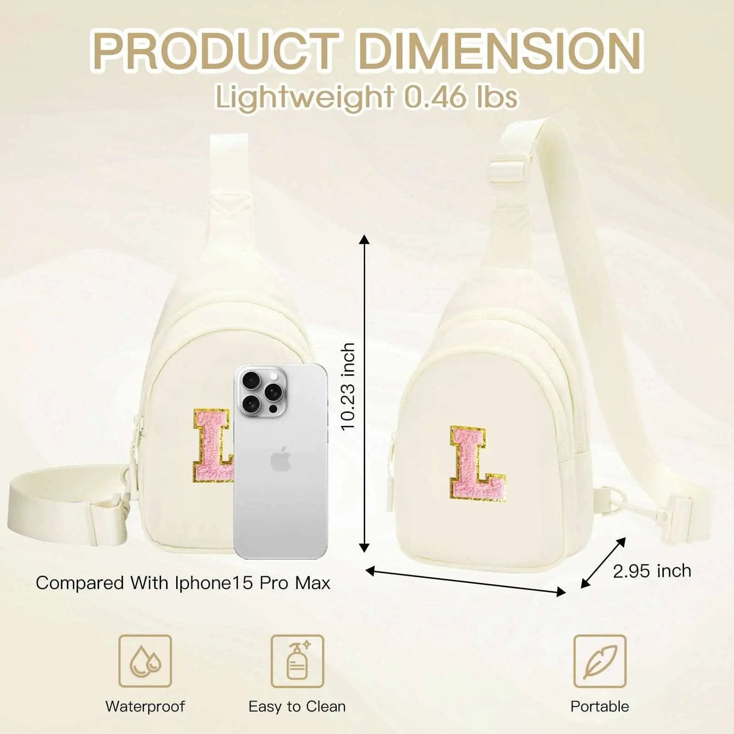 Sling Bag - Personalized Initial - Cute Crossbody Chest Bag