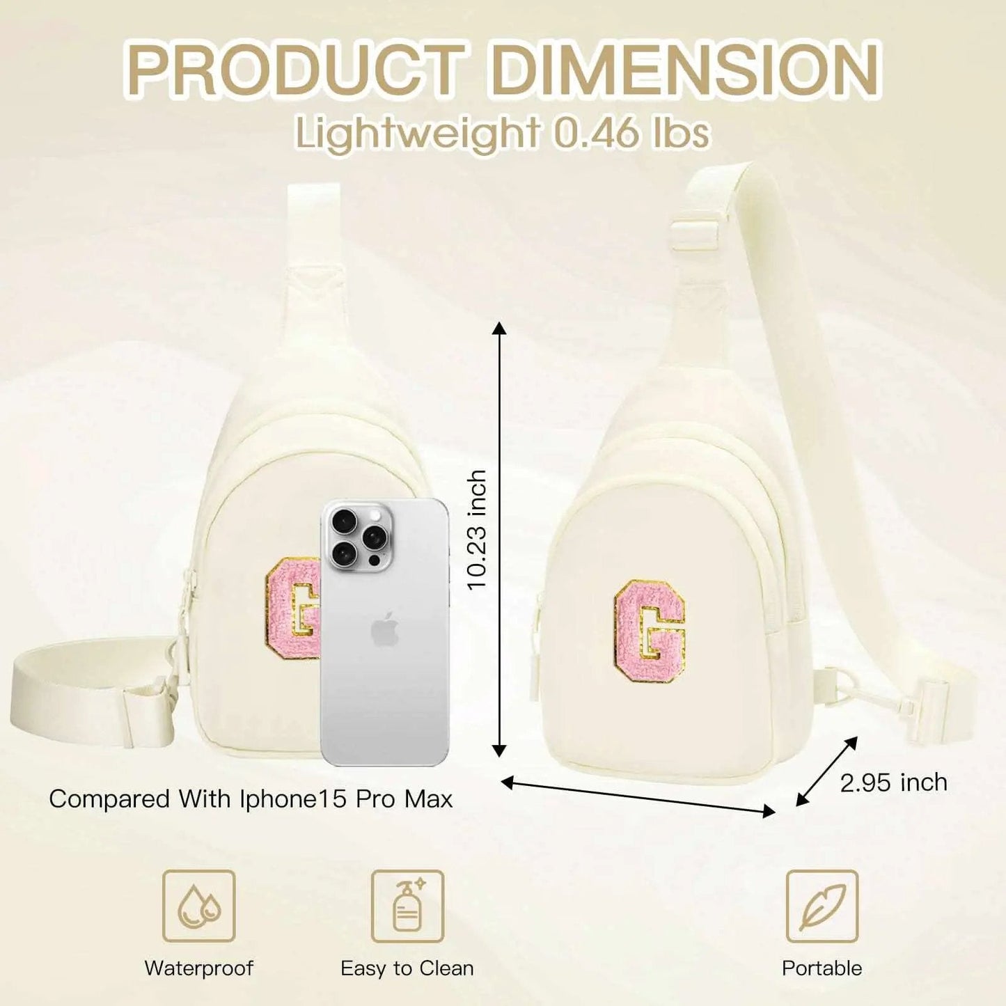 Sling Bag - Personalized Initial - Cute Crossbody Chest Bag