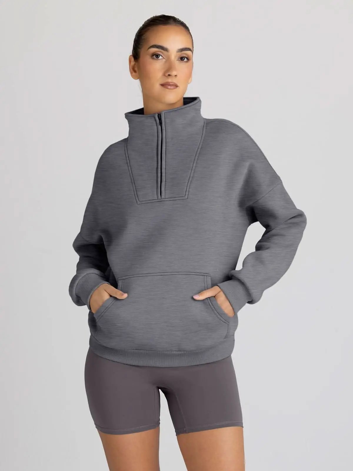 Love Salve Half Zip Sweatshirt Women's Fall/Winter Oversized Pullover - Comfy & Trendy