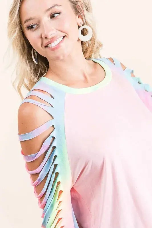Women's Tee - Tie Dye - Casual Jersey Knit Top