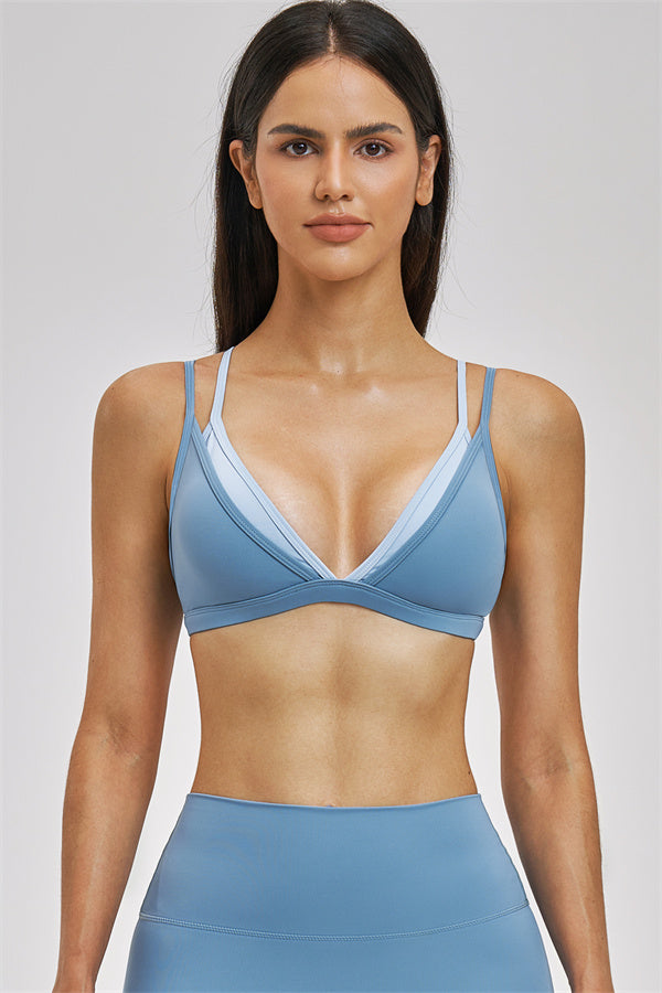 The Seraphine Layered V Sports Bra Skirt 2-Piece Set