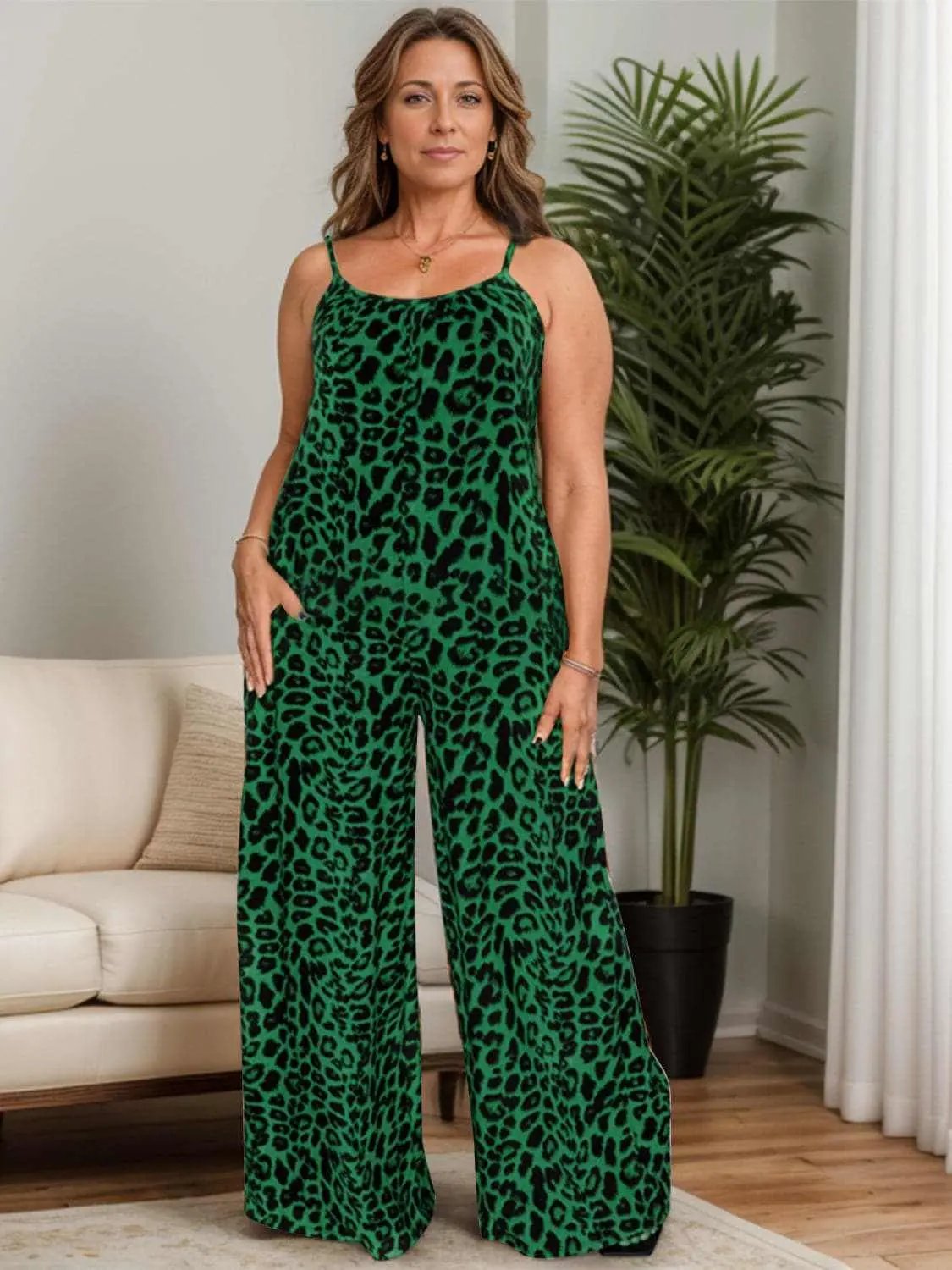 Trendsi Chic leopard print jumpsuit