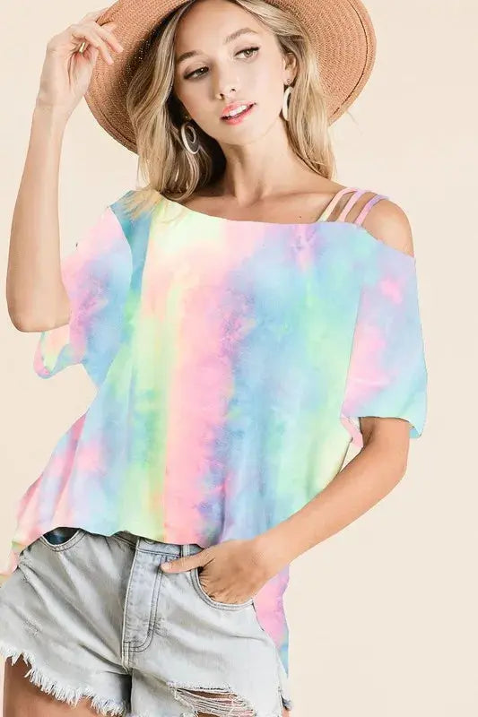 Women's Top - Tie Dye One Shoulder - Trendy Style