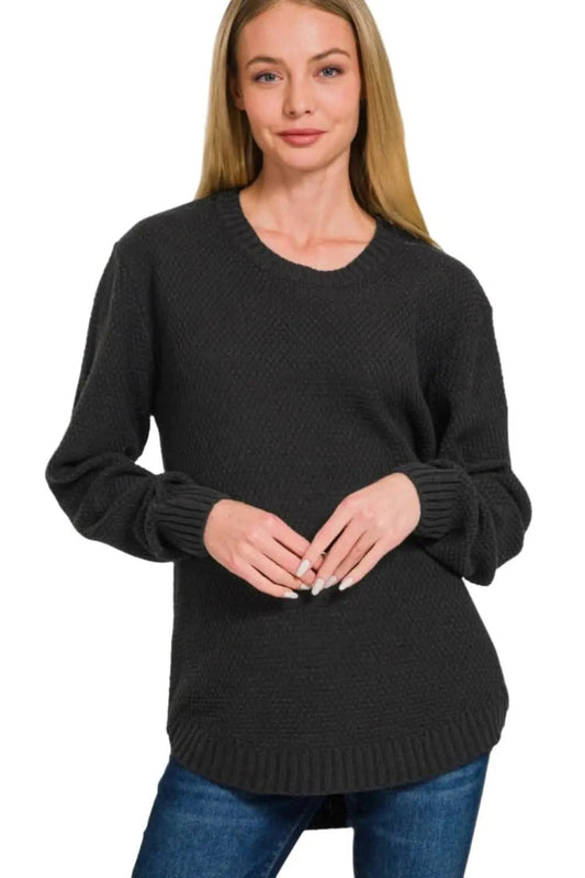Sweater - Cozy Curved Hem - Zenana Style