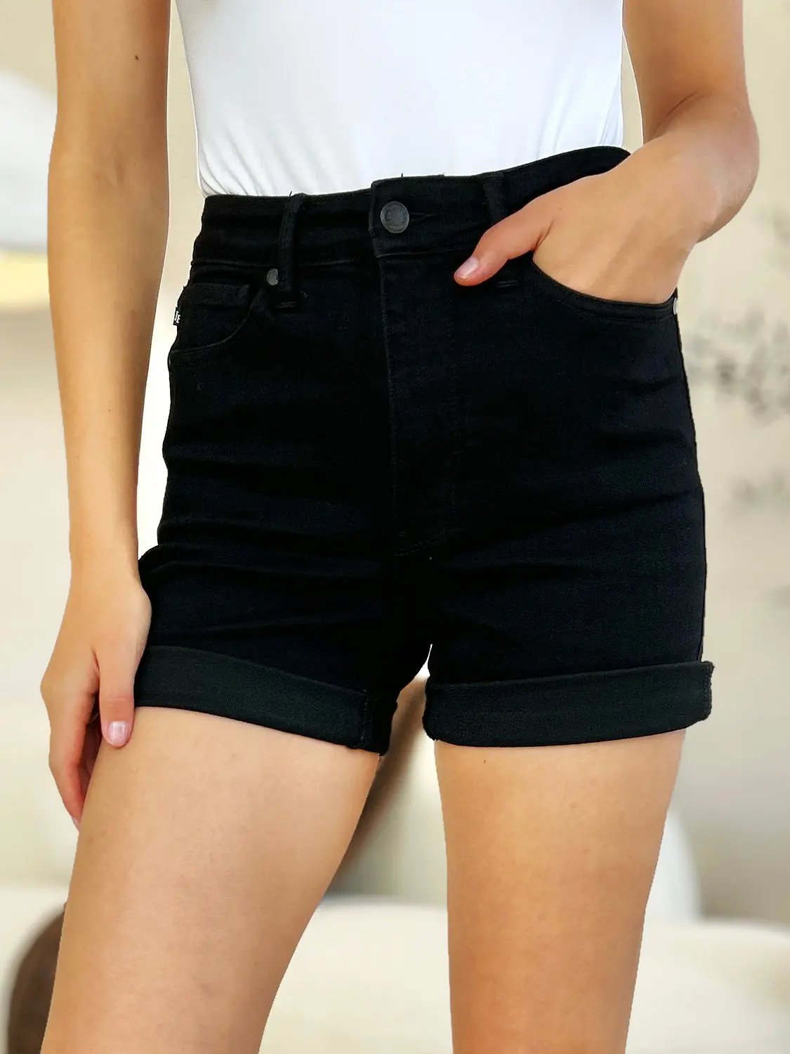 Denim Shorts - Cuffed High-Rise - Casual Style