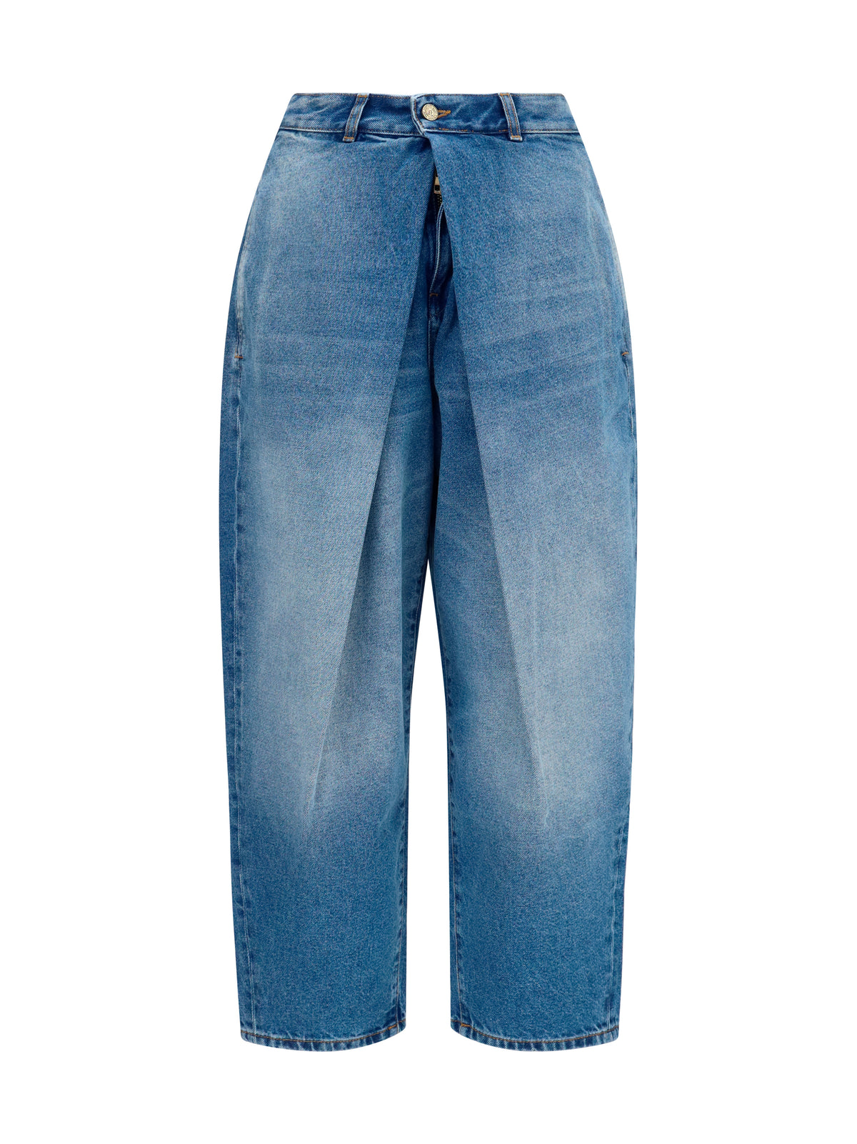 Barrel Jeans with Asymmetric Front