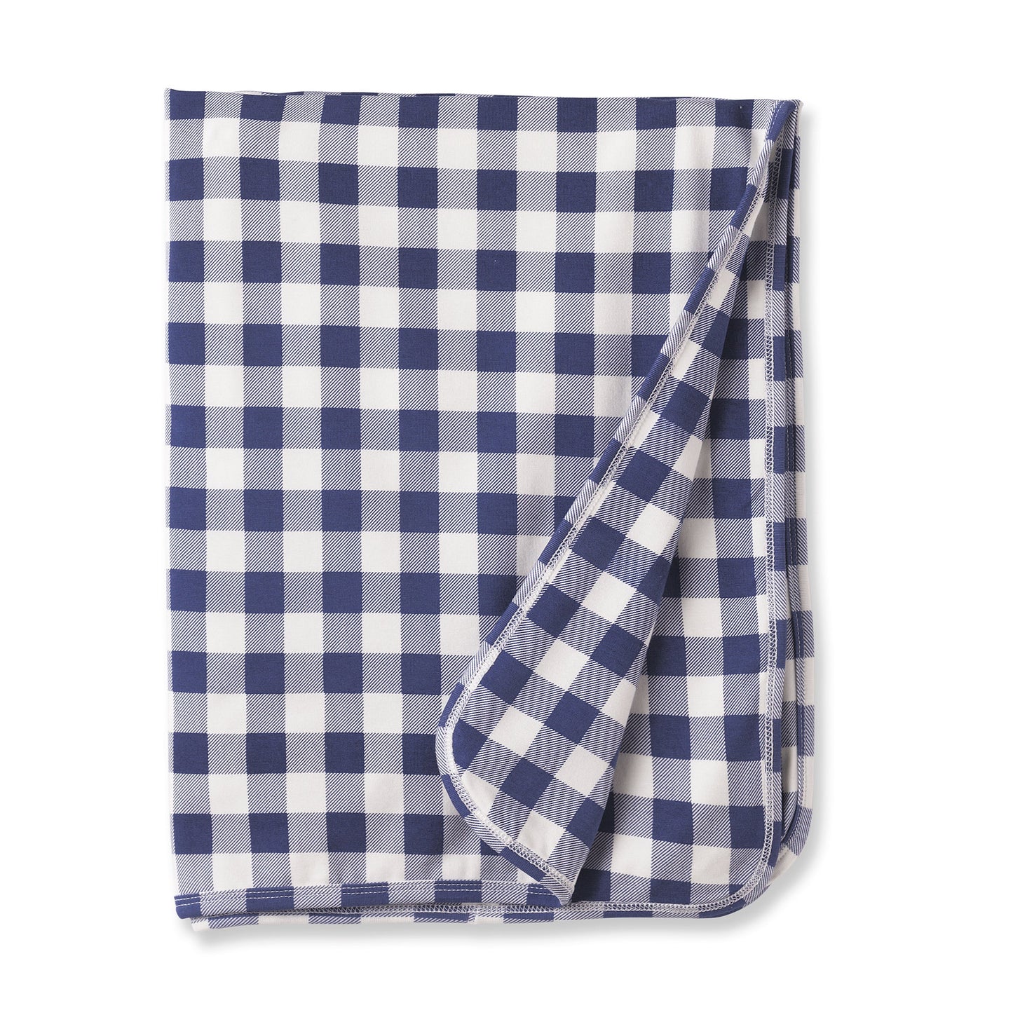 Picnic Plaid/Blue Soft Bamboo Stroller Blanket for Baby