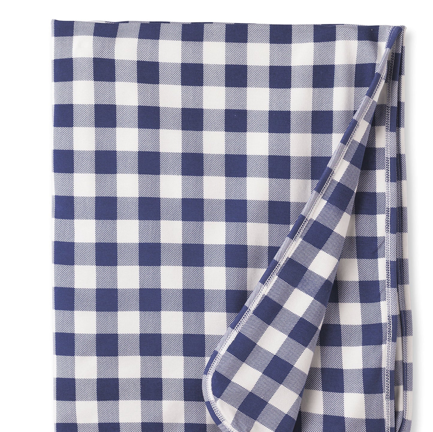 Picnic Plaid/Blue Soft Bamboo Stroller Blanket for Baby