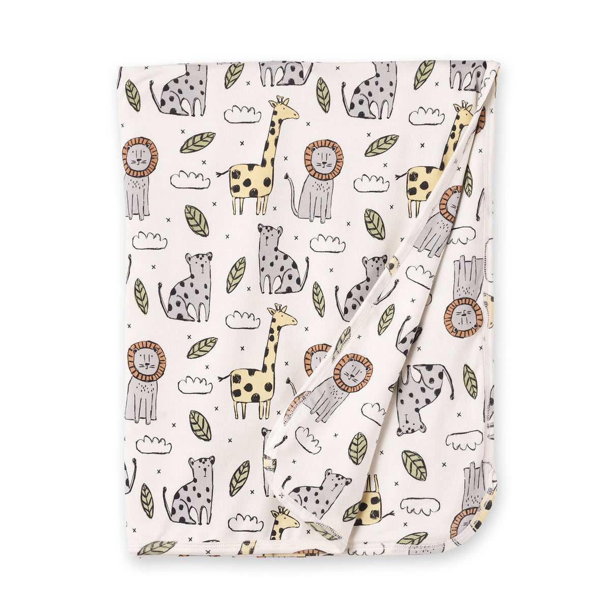 Safari Snuggles Bamboo Baby Stroller Blanket Jungle