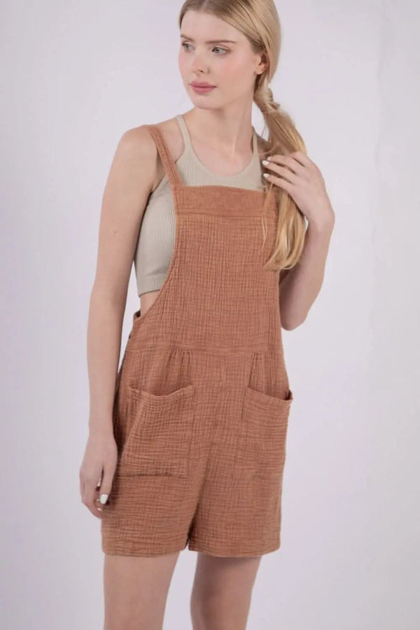 Trendsi Gauze Overalls Women's Casual Jumpsuit Pockets Lightweight