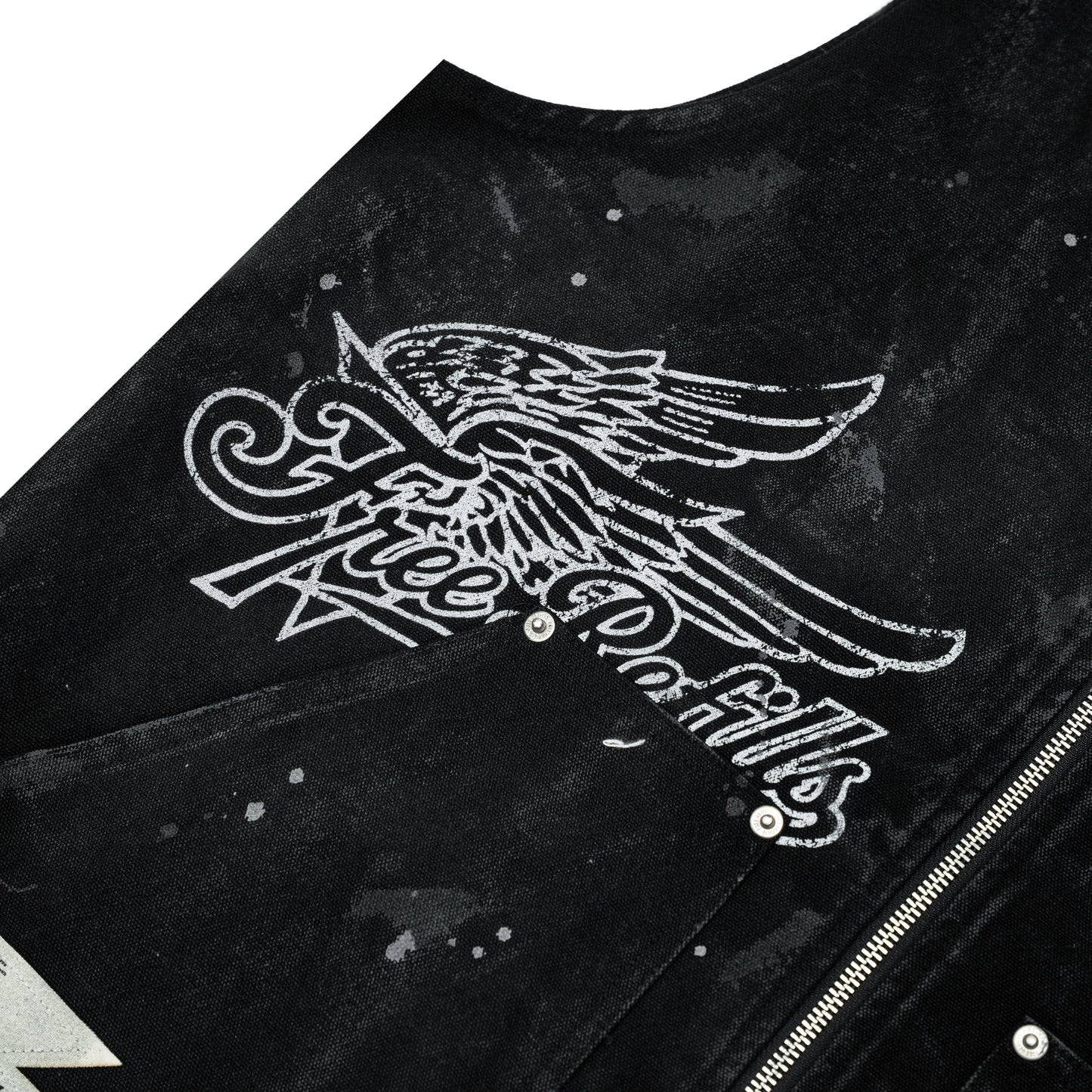 Service Grunge Vest Jacket - Black