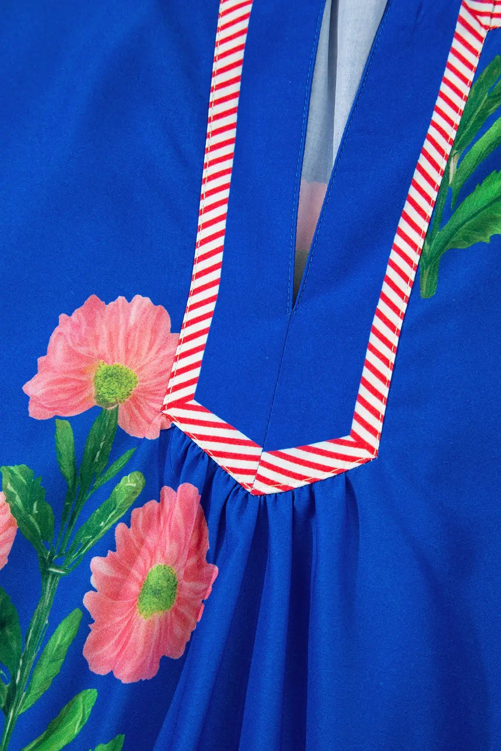 Mini Dress - Blue Floral Short Sleeve - Southern Belle Style