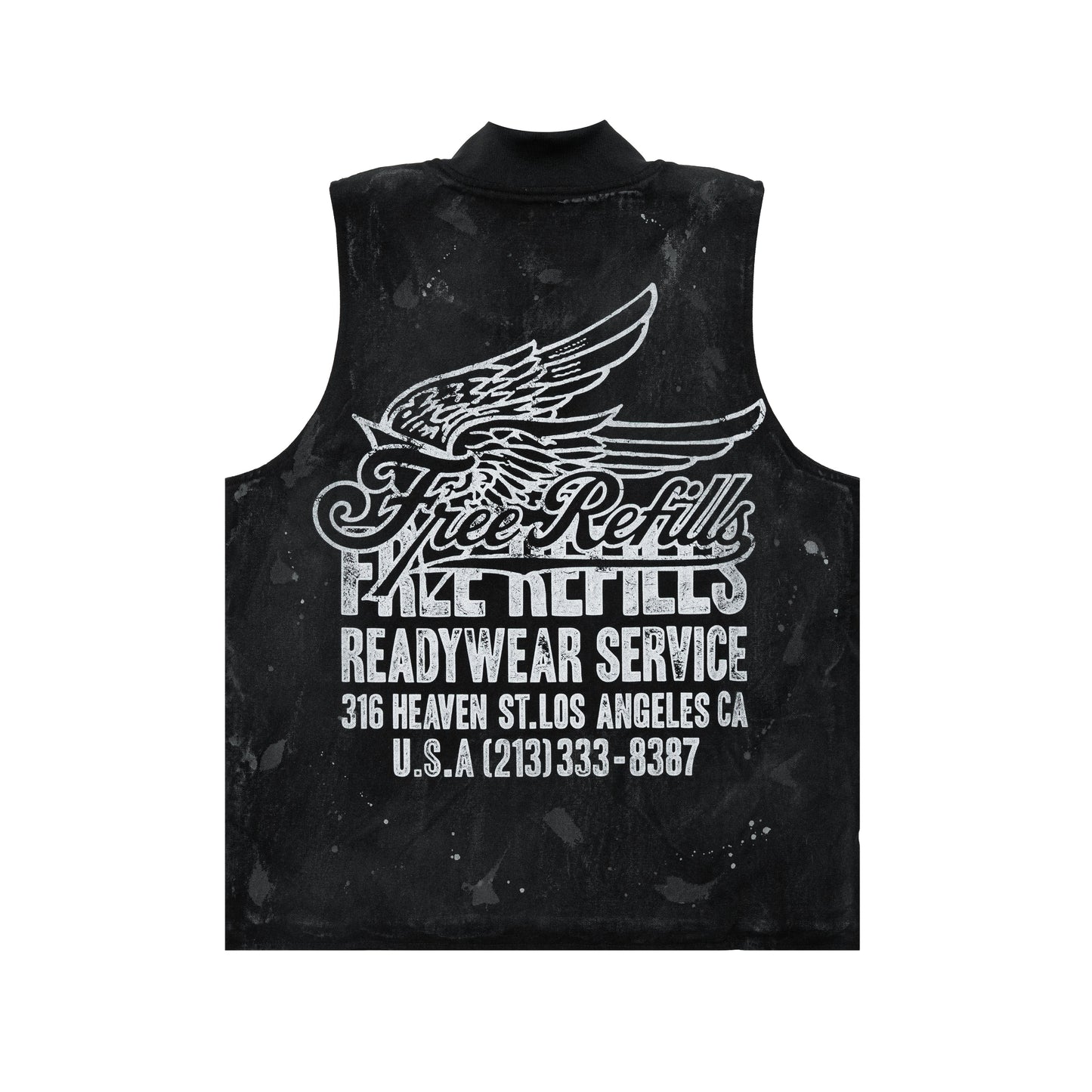 Service Grunge Vest Jacket - Black