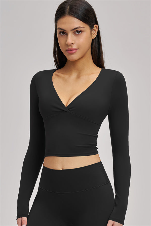 The Swoon Long Sleeve Crop top Flared Leggings 2-Piece Set