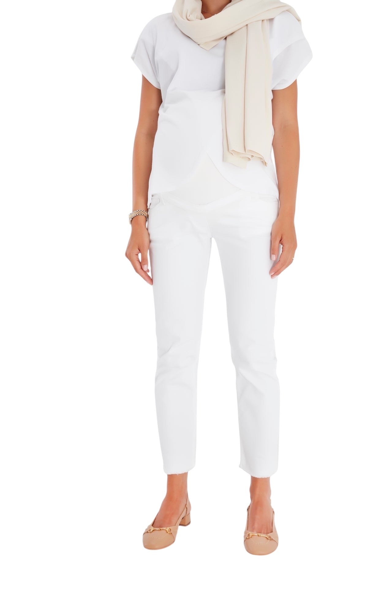 Handy Crossover Short Sleeve Cotton Maternity/Nursing Top