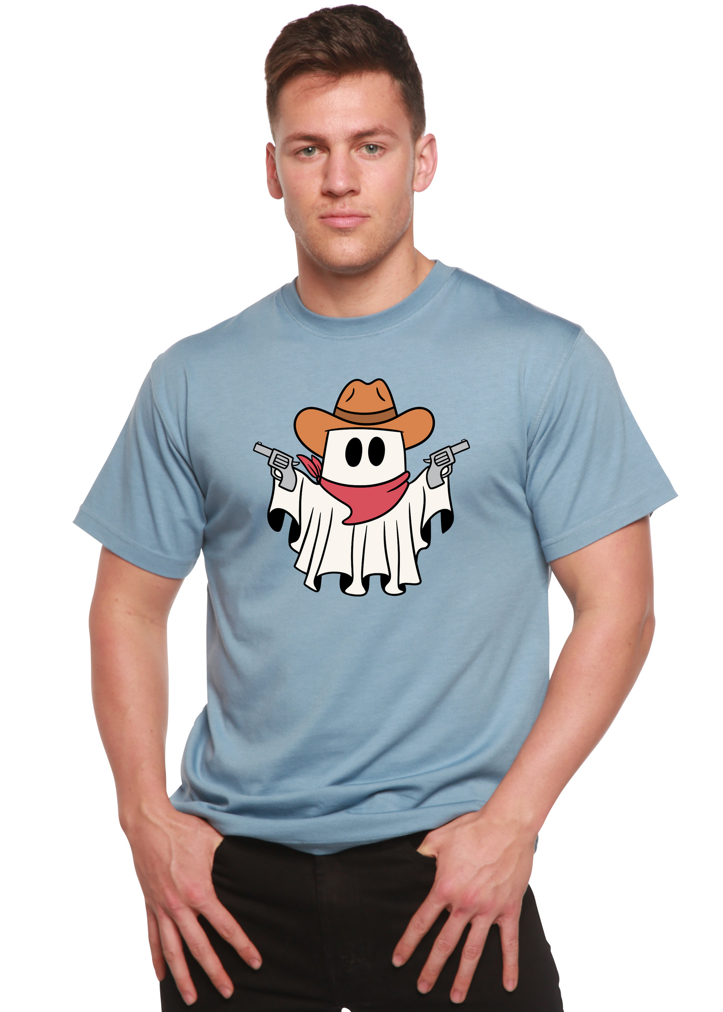 Cowboy Ghost Unisex Bamboo Viscose/Organic Cotton Short Sleeve Graphic T-Shirt