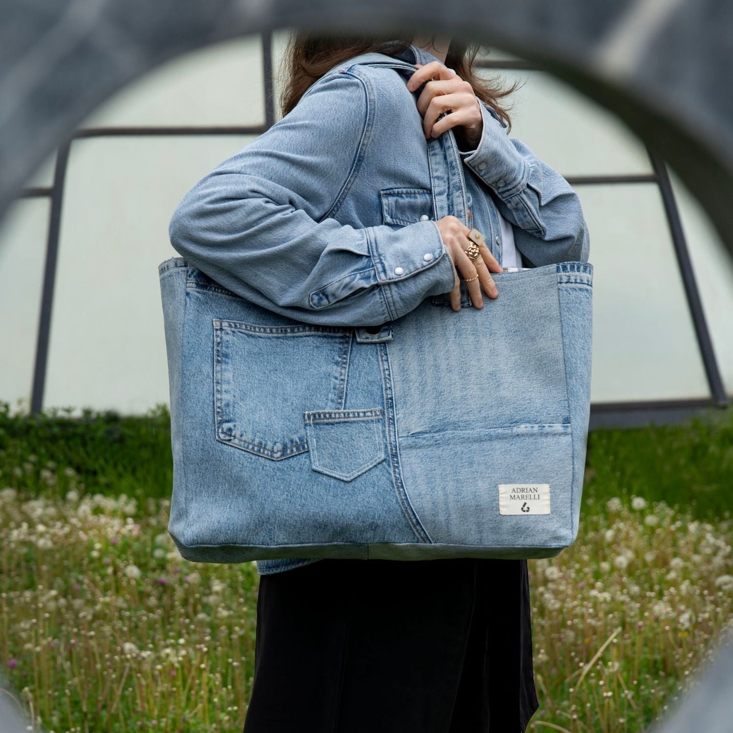 Brooklyn Heritage Tote / Recycled Denim White