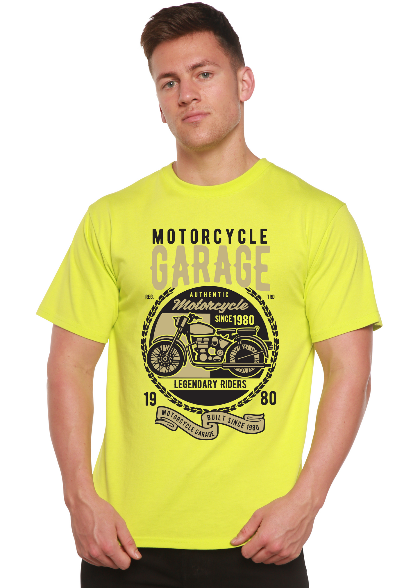 Motorcycle Garage Men's Bamboo Viscose/Organic Cotton Short Sleeve Graphic T-Shirt