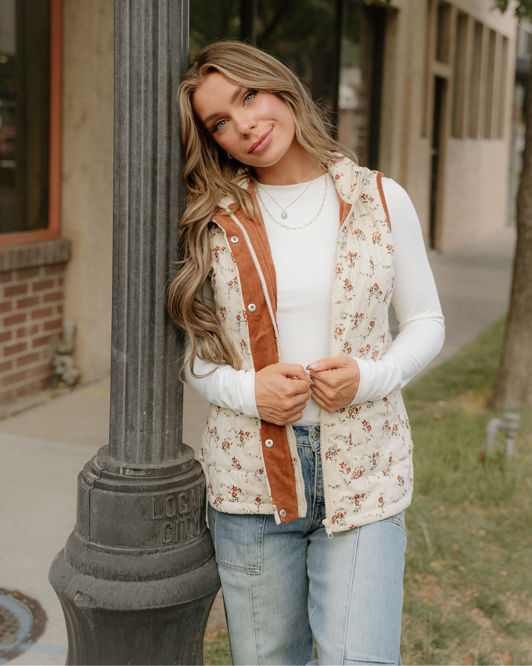 Mabel Quilted Concealed Button Vest