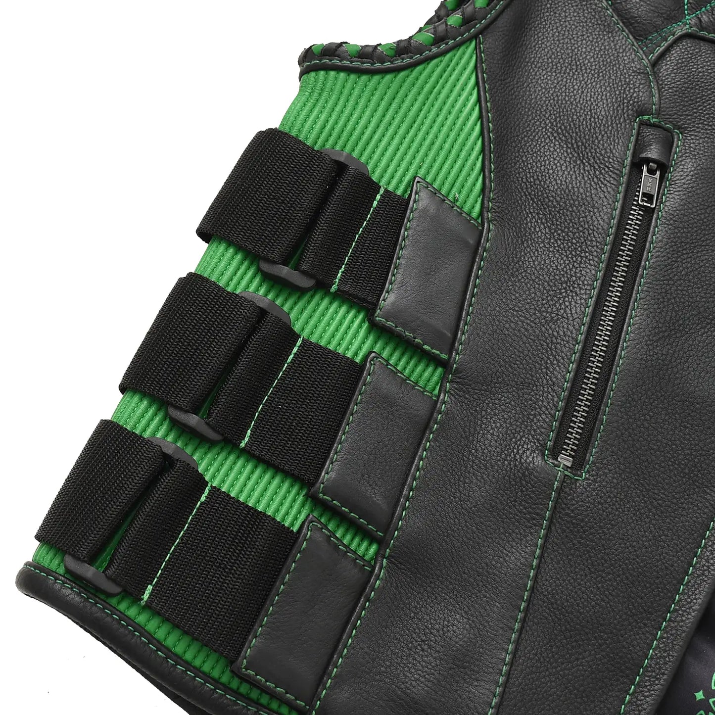 Tactical Emerald Men’s Motorcycle Leather Vest