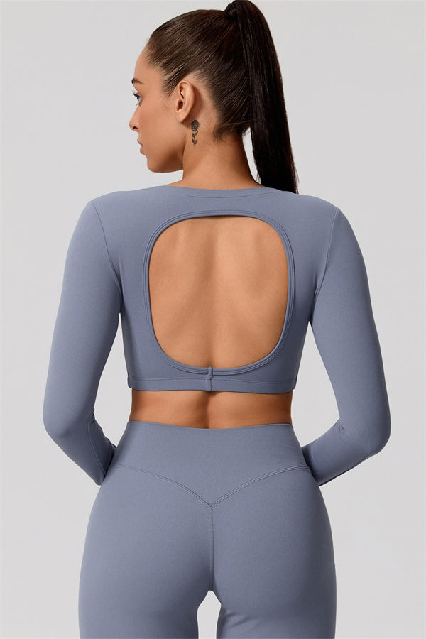 The Nestle Long Sleeve Crop Top Straight Leg Pants 2-Piece Set