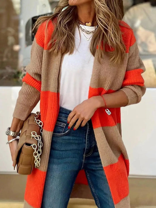 Trendsi Chic open front cardigan - long sleeves, polyester