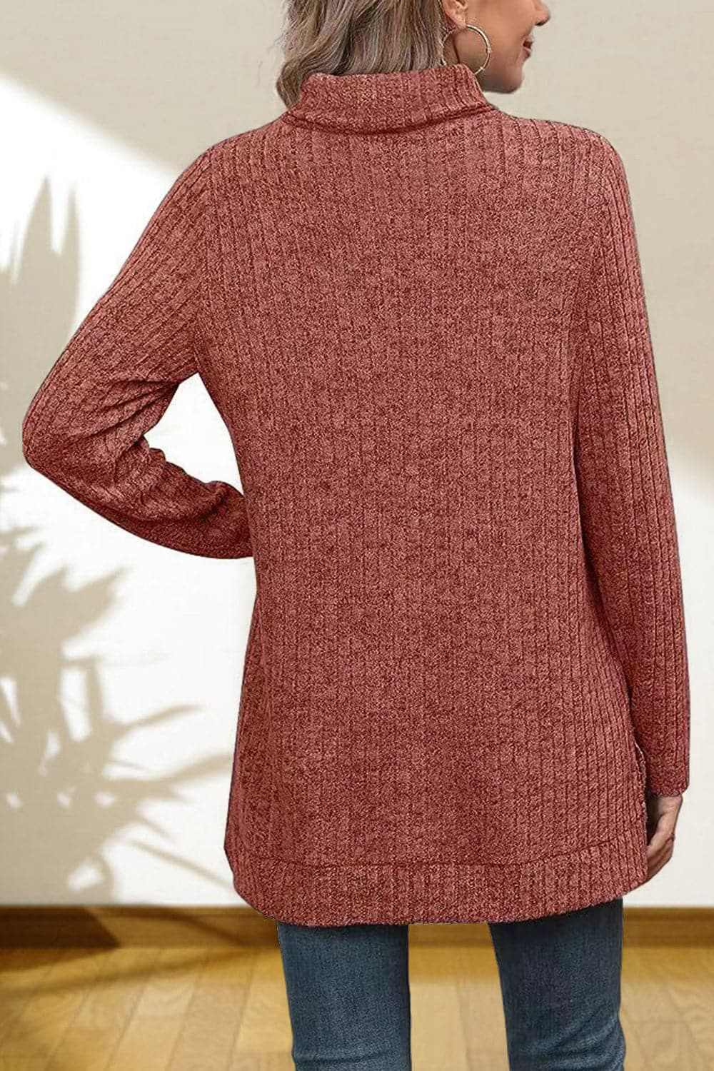 Trendsi Chic high-low turtleneck top